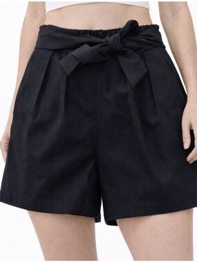 Grace Karin High-Waist Tie-Belt Black Women's Shorts - S